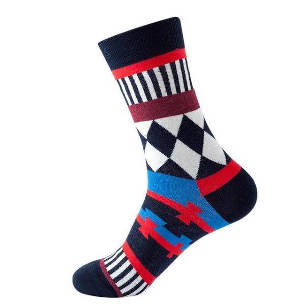 1Pair/3 Pairs/5 Pairs/10 Pairs Combed Cotton Fashion Patterns Socks for Men/Women Collection Random Colour - Image 34