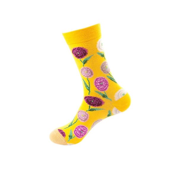 1Pair/3 Pairs/5 Pairs/10 Pairs Combed Cotton Fashion Patterns Socks for Men/Women Collection Random Colour - Image 4
