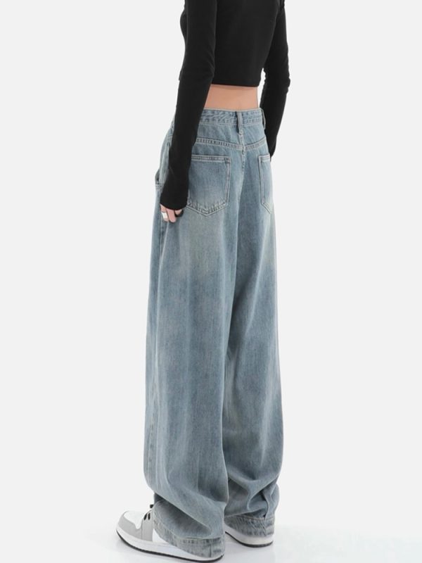 2022 Winter Y2k Fashion Women Harajuku Jeans Wide Leg Punk Loose Casual Denim Cargo Pants Baggy Streetwear Long Trousers Tide - Image 2