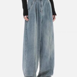 2022 Winter Y2k Fashion Women Harajuku Jeans Wide Leg Punk Loose Casual Denim Cargo Pants Baggy Streetwear Long Trousers Tide