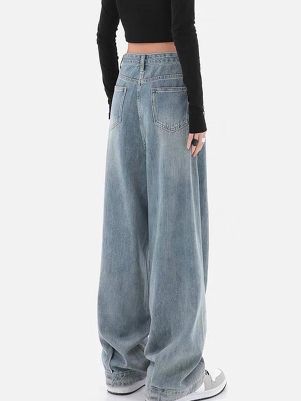 2022 Winter Y2k Fashion Women Harajuku Jeans Wide Leg Punk Loose Casual Denim Cargo Pants Baggy Streetwear Long Trousers Tide - Image 5