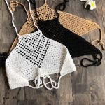 Female Push Up Swimwear Summer Sexy Bikini Top Knitted Swimsuit Girl Hollow Bra Crop Top Fashion Bather Bikini Set Woman Clothes