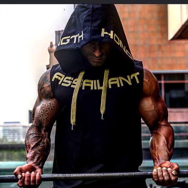 Mens Cotton Hoodie fitness clothes bodybuilding tank top men Trend Tees Shirt Casual vest - Image 2