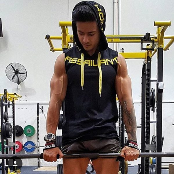 Mens Cotton Hoodie fitness clothes bodybuilding tank top men Trend Tees Shirt Casual vest - Image 3
