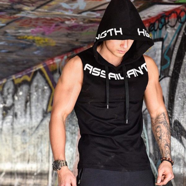 Mens Cotton Hoodie fitness clothes bodybuilding tank top men Trend Tees Shirt Casual vest - Image 5