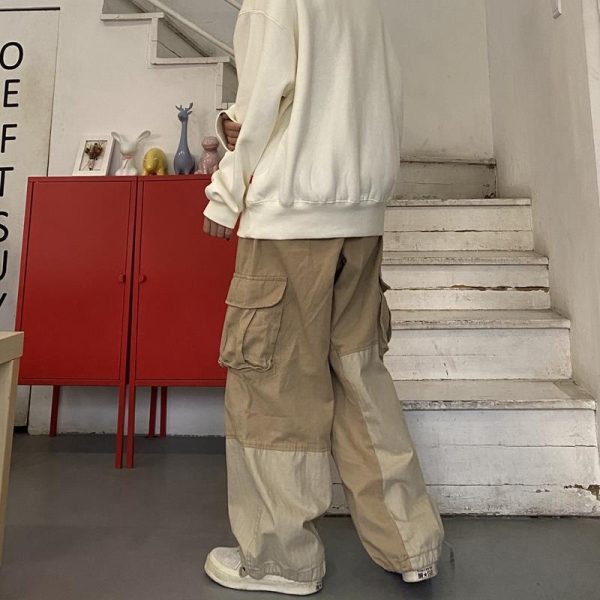 Baggy Black Cargo Pants for Men Khaki Cargo Trousers Male Vintage Loose Casual Autumn Japanese Streetwear Hip Hop Retro - Image 3
