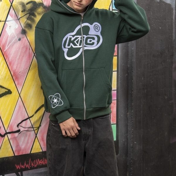 Men Letter Print Hoodies Winter Zip Up Long Sleeve Oversized Jacket Coats Harajuku Gothic Hooded Sweatshirts Y2K Teen Clothes - Image 6