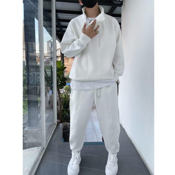 Tracksuit Men 2 Piece Set Hip Hop Men Sports Wear Fashion Clothing Solid Color Sweatsuit Jogging Suit Men Running Clothes - Image 4