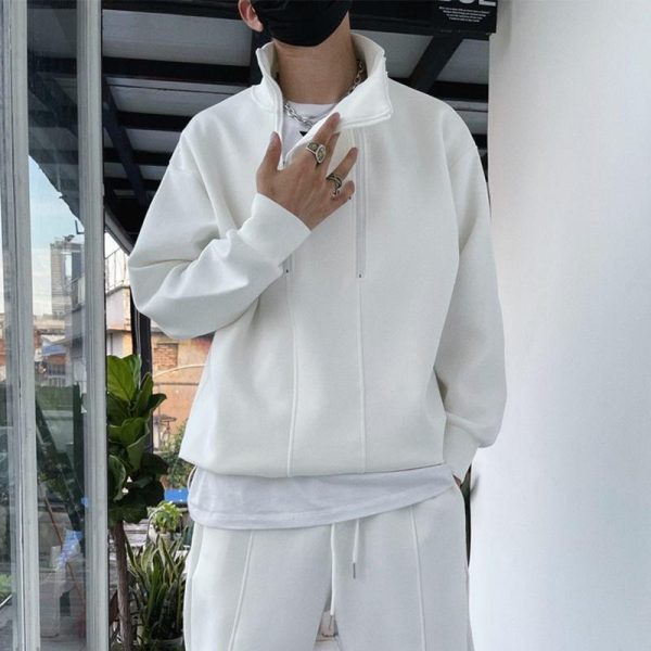 Tracksuit Men 2 Piece Set Hip Hop Men Sports Wear Fashion Clothing Solid Color Sweatsuit Jogging Suit Men Running Clothes - Image 5