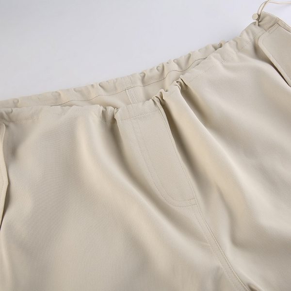 Women Solid Joggers Tech Pants Autumn Low Waist Punk Hip Hop Baggy Trousers Streetwear Casual Drawstring Wide Leg Cargo Pants - Image 6