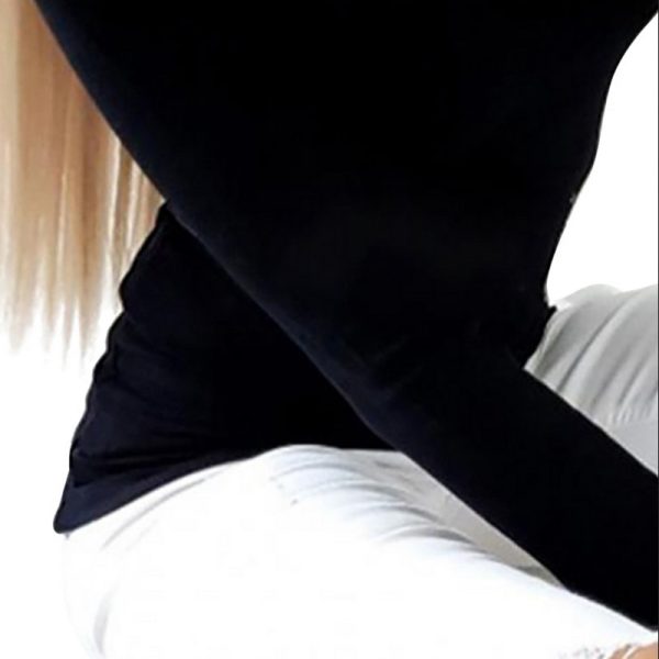 Womens Bandage T-shirts Fall Winter 2022 y2k Clothes Long Sleeve Hollow Out Patchwork Fashion Sexy Off Shoulder Plain Tops - Image 5