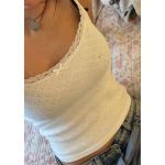 Xingqing 2000s Fairycore Camisole y2k Women Spaghetti Strap Crop Top Kawaii Sweet White Camis Tanks Grunge Aesthetic Clothes