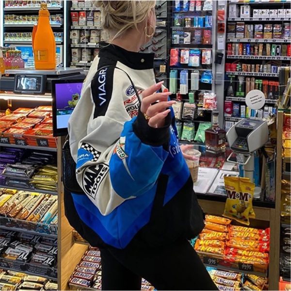 Y2k Clothes Winter Women Trench Coats Casual Jacket Female Gothic Racing Hip-hop Egirl Bomber Oversized Top Baseball Uniform - Image 4